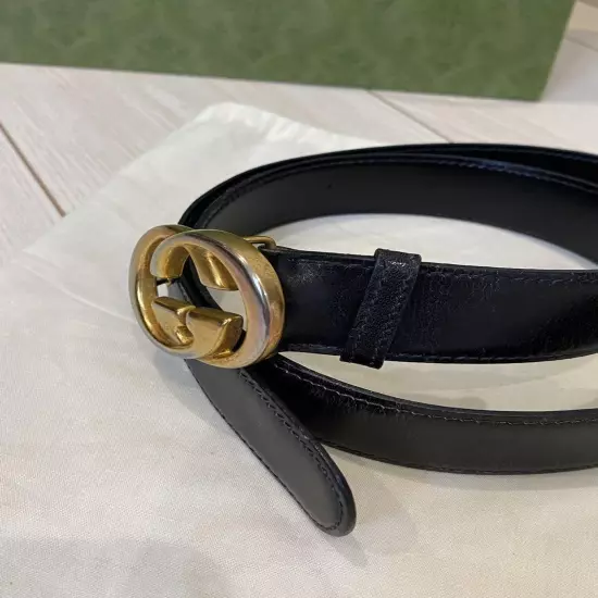 GUCCI Beauty GG Leather Belt 80 32