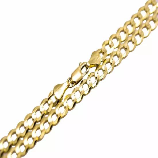 14k Solid Yellow Gold Cuban Link 3.5mm-12mm Chain Necklace Bracelet 7"-30"