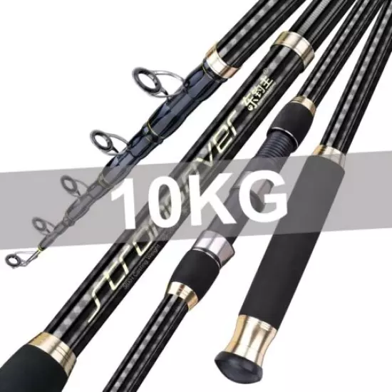 Fishing Rod Pole Spinning Carbon Fiber Fast Super Hard 3-6kg Powerful Ultralight