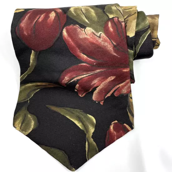 Kuppenheimer Watercolor Abstract Art Floral Colorful Silk Tie 4" x 57"