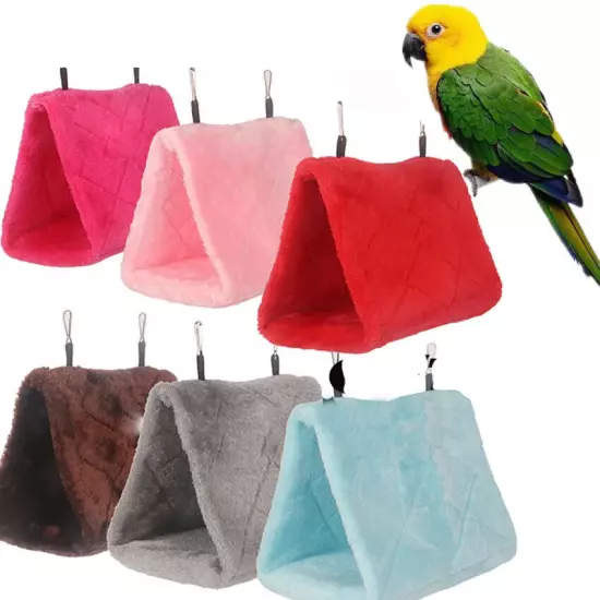 Cage Hut Plush Tent Bed Parrot Parakeet Budgie Accessories Bird Hammock Hanging