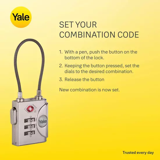 TSA Approved Cable Luggage Locks with Combination for , Backpack, Suitcase, and 