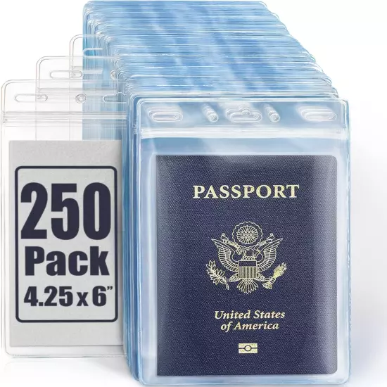 -Usa Passport & Card Holders (Clear, 4X6 Inch, 10 Pack), Extra Large (XX