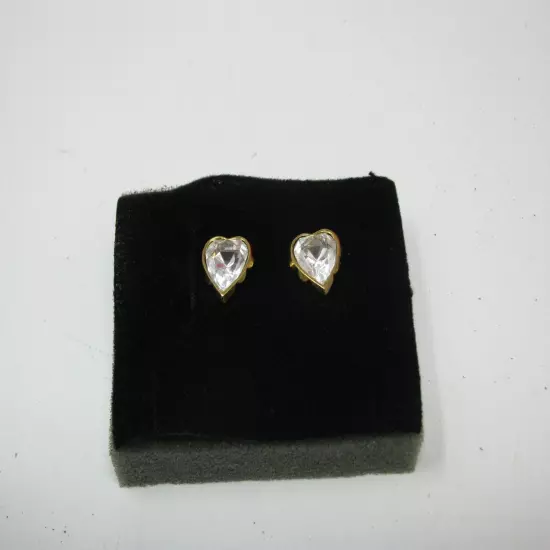 Vintage Avon True To The Heart Clear Earrings W/ Surgical Steel Posts 1992 