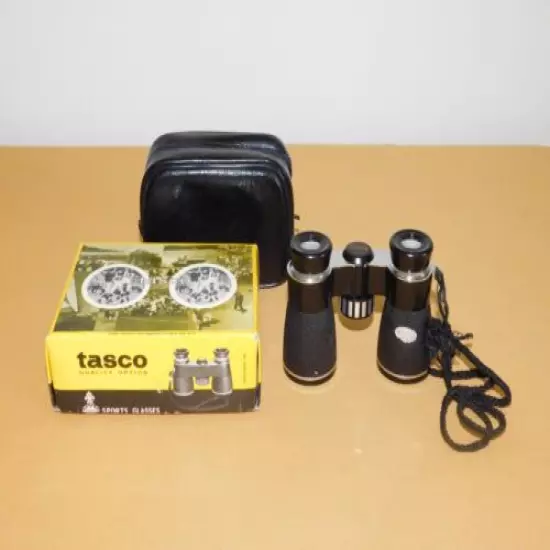 VINTAGE BINOCULARS TASCO OPTICS 4 X 30 SPORTS GLASSES # 570 MASCOT IN BOX