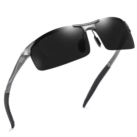 Men's Sport Al-Mg Polarized Sunglasses Men Driving Fishing Outdoor Golf Glasses