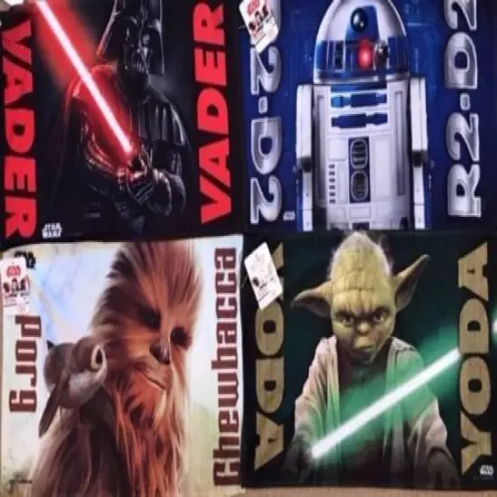 New Star Wars Golf Towel. 16 by 25 Inches. BB8, Darth Vader, Yoda or R2D2