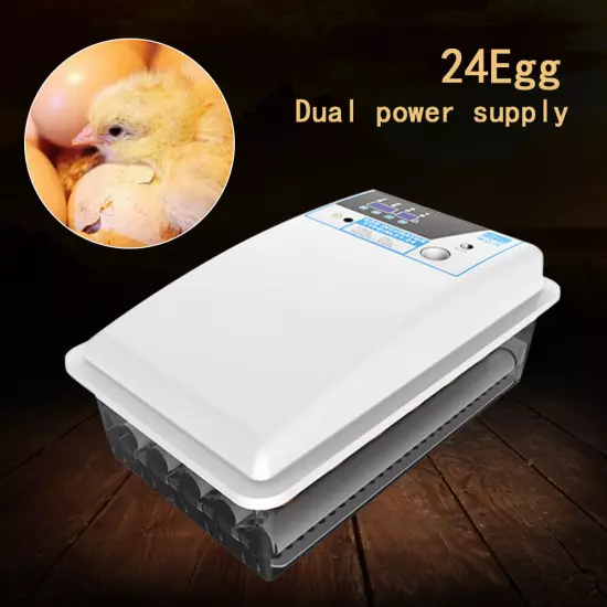 24 Egg Digital Incubator Automatic Turning Hatch Chicken Duck Egg Turner Hatcher