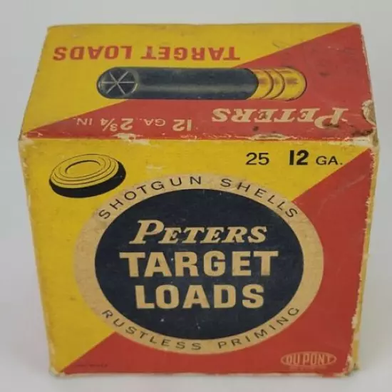 Vintage Peters Target Load 12 GA Box EMPTY 12ga Gun Hunter Advertising A15