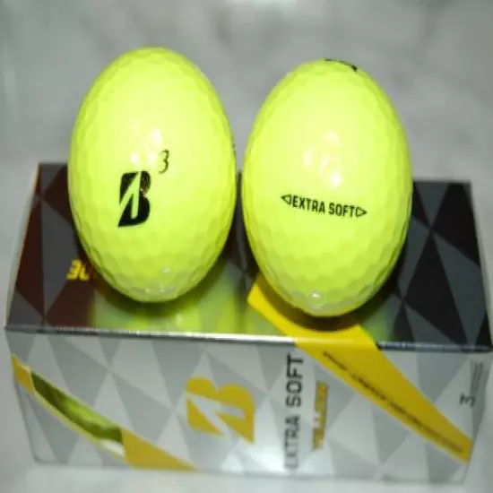  BRIDGESTONE EXTRA SOFT 2 DOZEN Yellow Golf Balls FREE 2 Dozen TEES