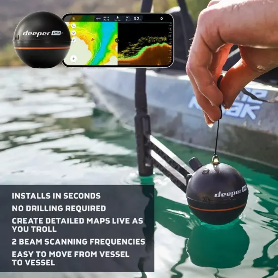 NEW PRO+ Smart Sonar Castable and Portable WiFi Fish Finder with Gps HOT