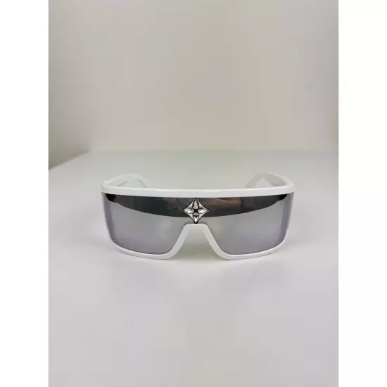 Louis Vuitton Z1742U 9F1 Cyclone Sport Mask Sunglasses White Plastic Frame RARE