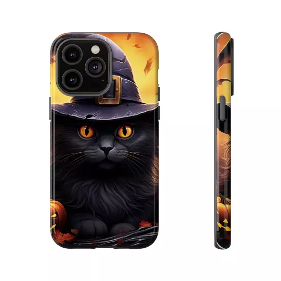 Custom Dual Layer Protective iPhone Case, Cat Witch