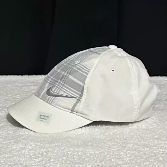 Nike Golf Womens Aerobill White & Gray Plaid Hat Cap. 517998-100 OSFM Nice!