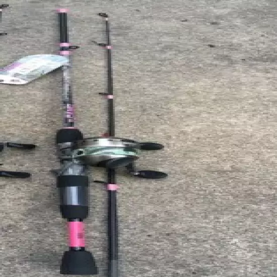 Zebco 33 Lady Combo 6’ Camo Pink Rod and Reel Medium Action 2bb U