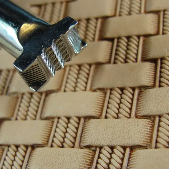 Stainless Steel Barry King - #3 Double Rope Basket Weave Stamp (Leather Tool)