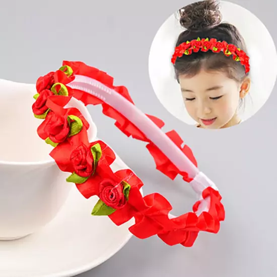 Rose Flower Braided Hairband Hair Clips for Girls Kids Headband Hair Accessories