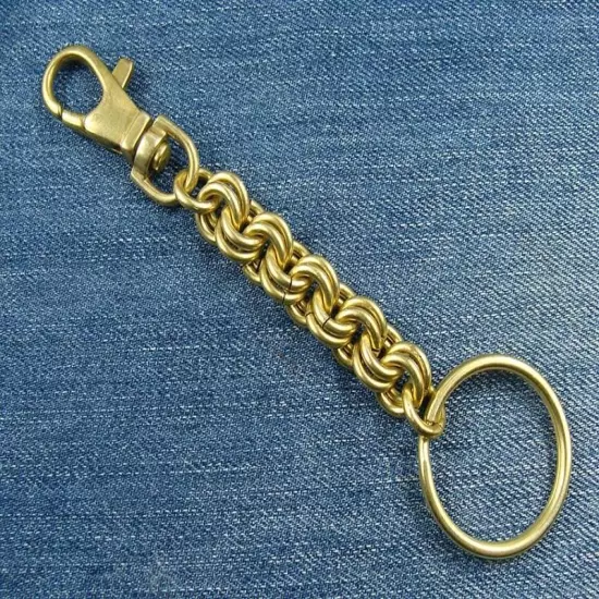 Handmade Solid Brass Key Chain Holder keychains with snap hook keyrings