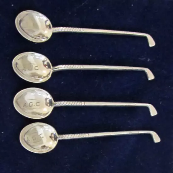 Vintage Australia Sterling Silver Golf Club Coffee Tea Spoons x 4, circa 1950's