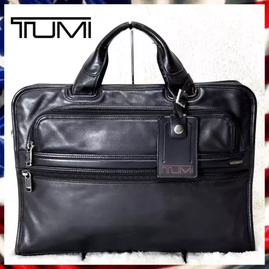 Appraised Tumi 2Way Business Bag Genuine Leather Black A4 Pc