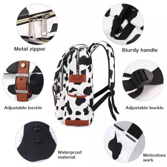 Cow Print School Backpack for Girls 156 Laptop Backpacks College School Bag