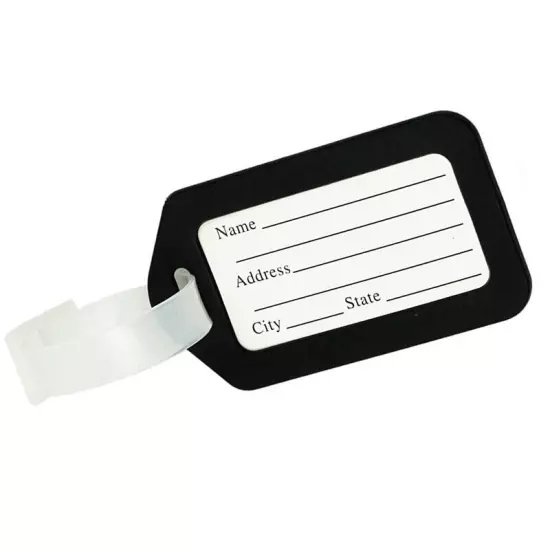 10pcs Luggage Tags Suitcase Label Bag Travel Accessories Black I9R94920