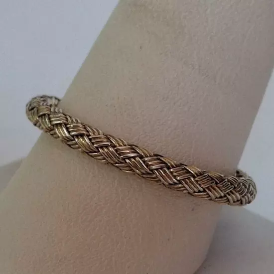 JCM ITALY MEN'S 925 STERLING SILVER VERMEIL WOVEN BAND RING SIZE 10.75