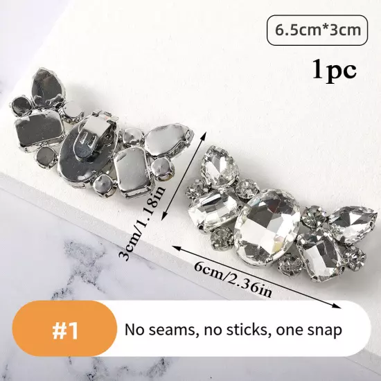 Diamante Rhinestone Shoe Clips Charms Buckle Removable Crystal Shoe Decoration