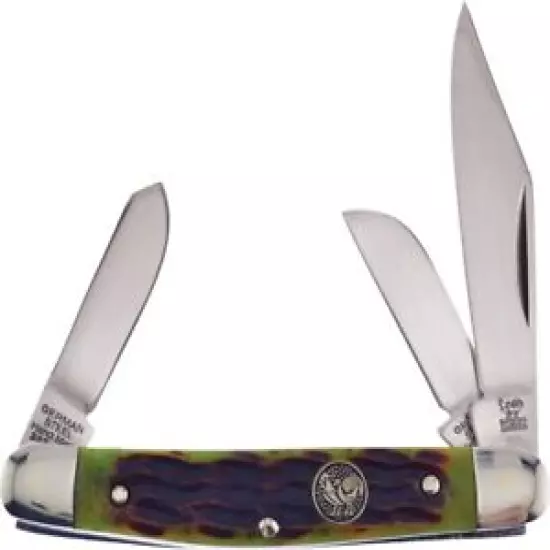 Hen & Rooster HR333AGB Stockman Mirror 3 Blades Folding Knife Pocket Folder