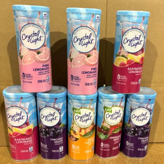 Crystal Light Assorted Pitcher Packets Lot of 8- Best By: 04/2024