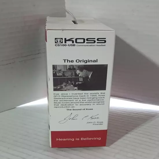 KOSS-HEADPHONES CS100 USB COMM HEADSET W/ MIC USB 8FT VOL