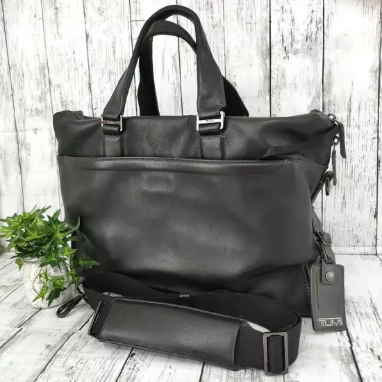 Rare Tumi Business Bag All Leather Harrison Madden Black