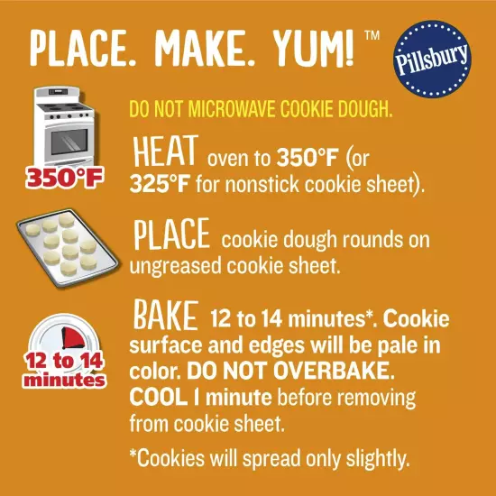 Pillsbury Ready to Bake Pumpkin Shape Sugar Cookie Dough, 9.1 oz