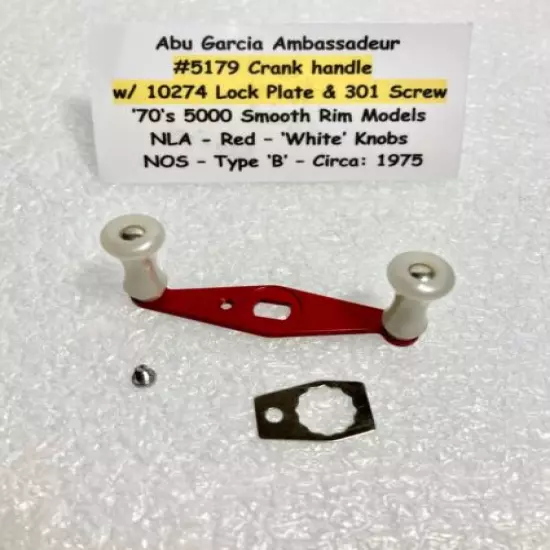 Abu Garcia Ambassadeur 'NOS' P/N 5179 Crank Handle - 55mm w/ Attachment Parts