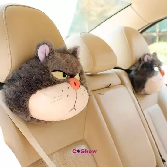 Cartoon Lucifer Cat Plush Car Headrest Seat Belt Cover Throw Pillow Cushion Gift