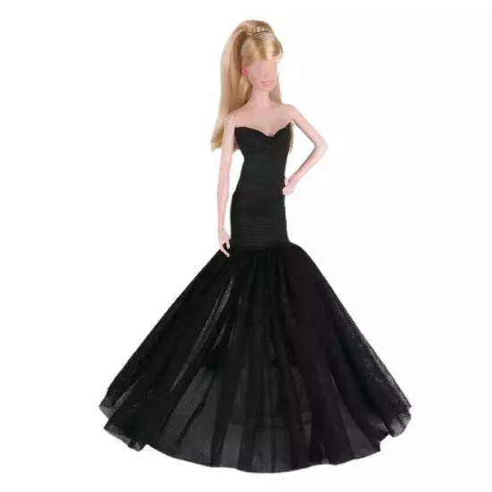 Black Style 1/6 Doll Clothes Handmade Wedding Dress 11.5" Dolls Outfits Gown Toy