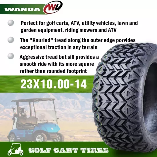 WANDA 23X10-14 Golf Cart ATV Tires 4 Ply 23x10x14 -Set 4 -14035