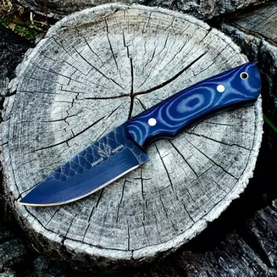 HUNITNG/CAMPING/SKINNING HANDMADE BY FORGED HUNTER WITH WOOD HANDLE 