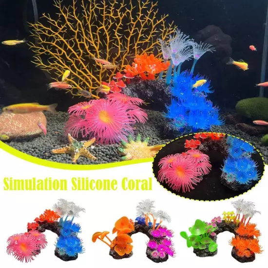 Simulated Silicone Coral Fish Tank Landscape Decoration V8N8