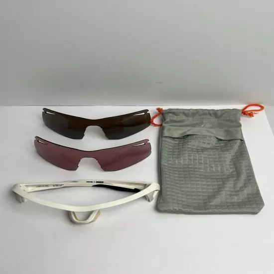 Spy Optics Screw White Sunglasses w/ 2 Interchangeable Lenses & Bag