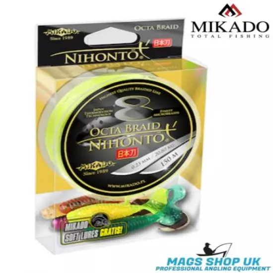 MIKADO ''8 OCTA BRAID NIHONTO''150 METERS FISHING BRAID LINE+ FREE TWISTER LURES