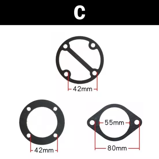 Valve Plate Gaskets Washers Set for Air Compressor 3 Pcs Black Plastic Material