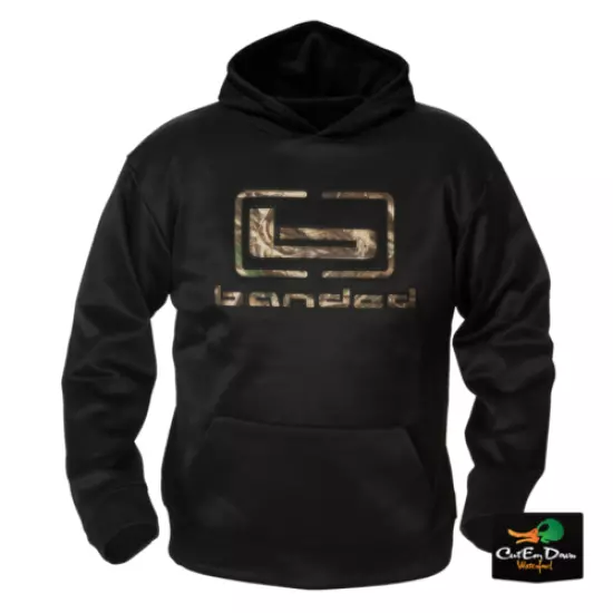 BANDED b LOGO HOODIE HOODED SWEATSHIRT BLACK WITH MAX-5 CAMO LOGO - B1050007-BK