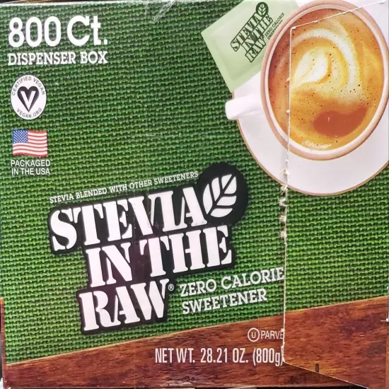 Stevia In The Raw Plant-Based Zero Calorie Sweetener Packets 800 ct Exp 12/26