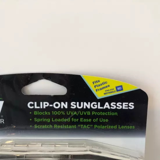 SAV Eyewear Clip on Sunglasses - Blocks 100% UVA/UVB Protection ~ Rectangle NEW