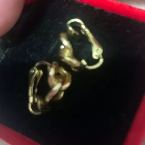 VINTAGE CHRISTIAN DIOR gold eternity clip on earrings Gold Plated.