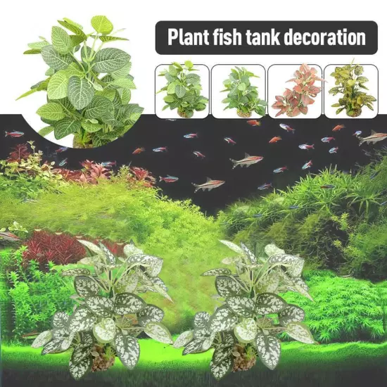 Artificial Water Plant Aquarium Fish Tank Simulation Grass Landscaping D3P7 M8G4