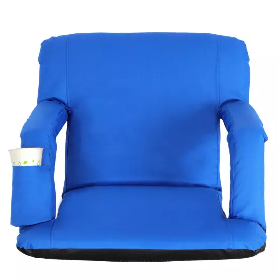 2PCS Blue Stadium Seat Chair Reclining 5 Assorted Positions Bleacher Waterproof