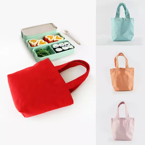 Foldable Shopping Bag Lunch Bags Canvas Tote Small Handbag Grocery Food Storage