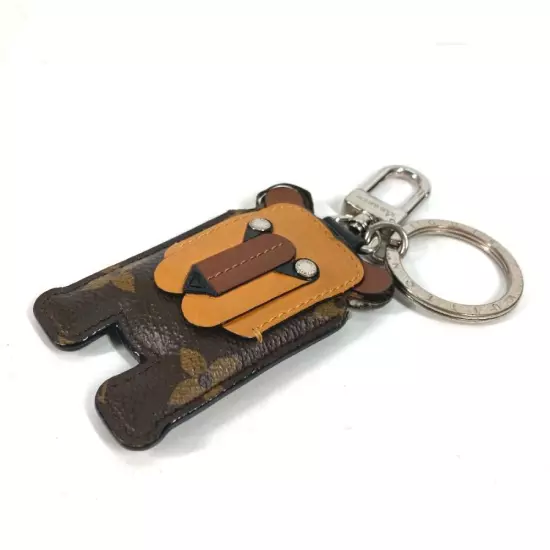 LOUIS VUITTON Authentic MP1996 Porto Cle Animal Bag Charm Monogram Keyring Brown